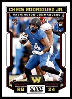 2023 Score #330 Chris Rodriguez Jr. RC Rookie Washington Commanders NFL Football Trading Card