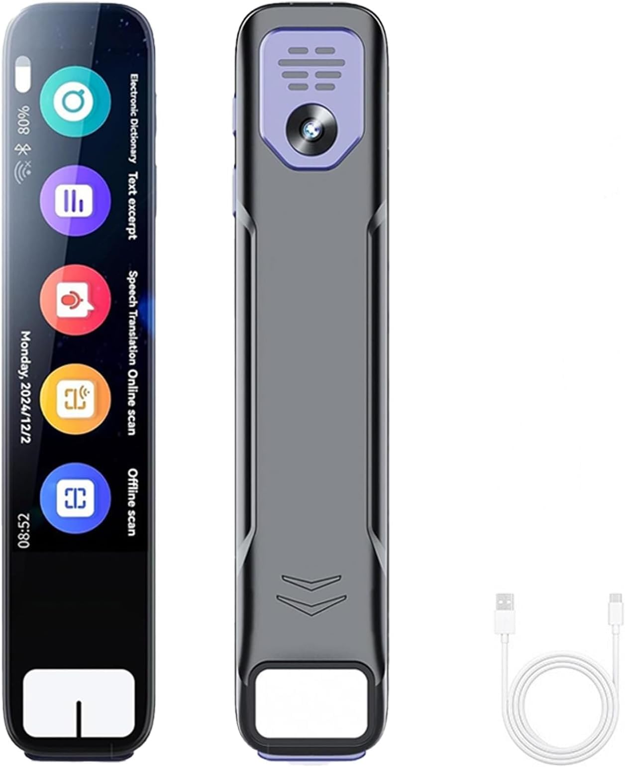 AI Smart Pen – Instant AI-Powered Answers, Scanning Function, Universal Dictionary Pen for Kids, Business Professionals, Dyslexia Users - Black