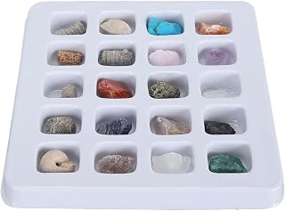 Generic 20 Piece Rock Collection Kit with Crystals and Minerals for Boys and Girls, Ideal for Educational Science Exploration (Type 2)