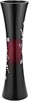 Vista 2 de AeraVida Florero de madera de árbol de mango cóncavo rojo y negro con flores tropicales cóncavas Florero decorativo de madera