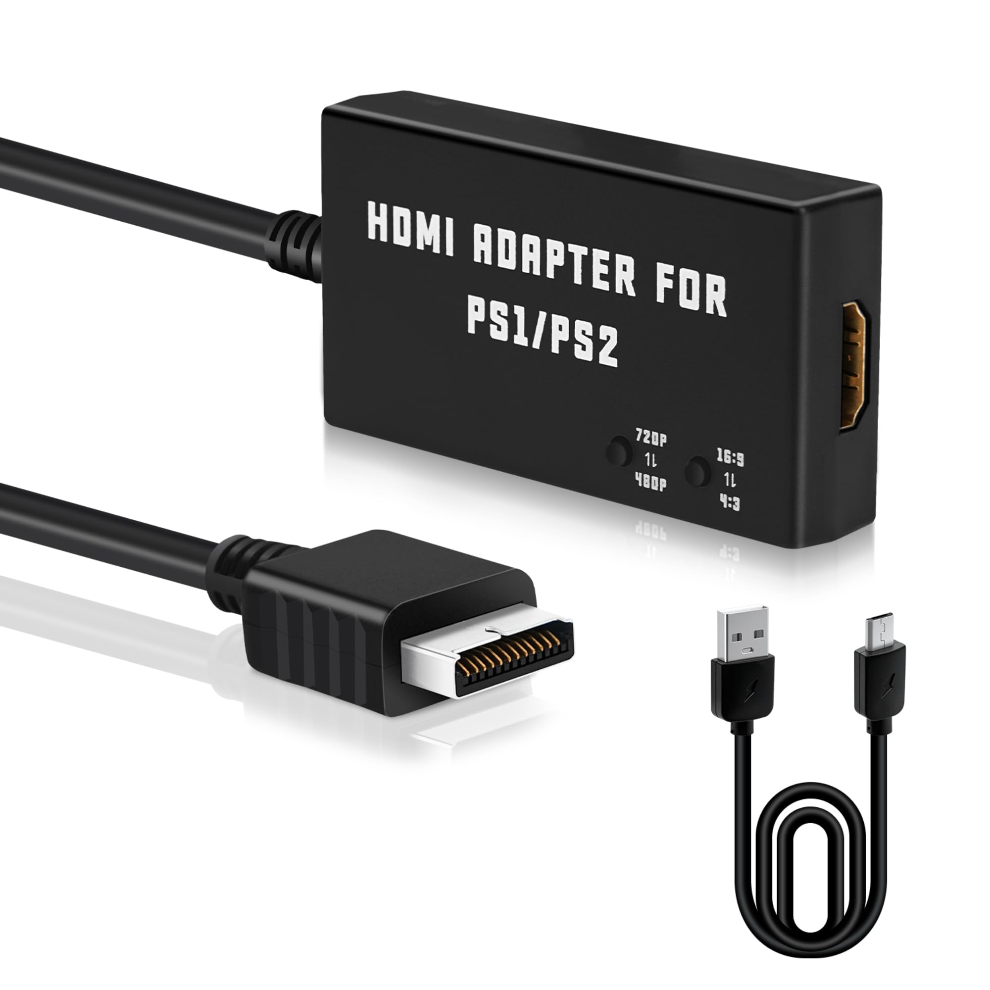 McbazelPS1/PS2 To HDMI Adapter,Multifunctional HDTV HDMI Cable Adapter for PS1/PS2/PS One