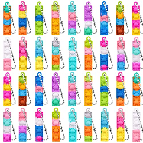 Yeefunjoy 36Pcs Pop Fidget It Toy, Silicona Fidget Juguete Llavero, Colorido Pop Bubble Fidget Juguetes Sensoriales Juguete de Descompresión de Silicona para Niños y Aadultos