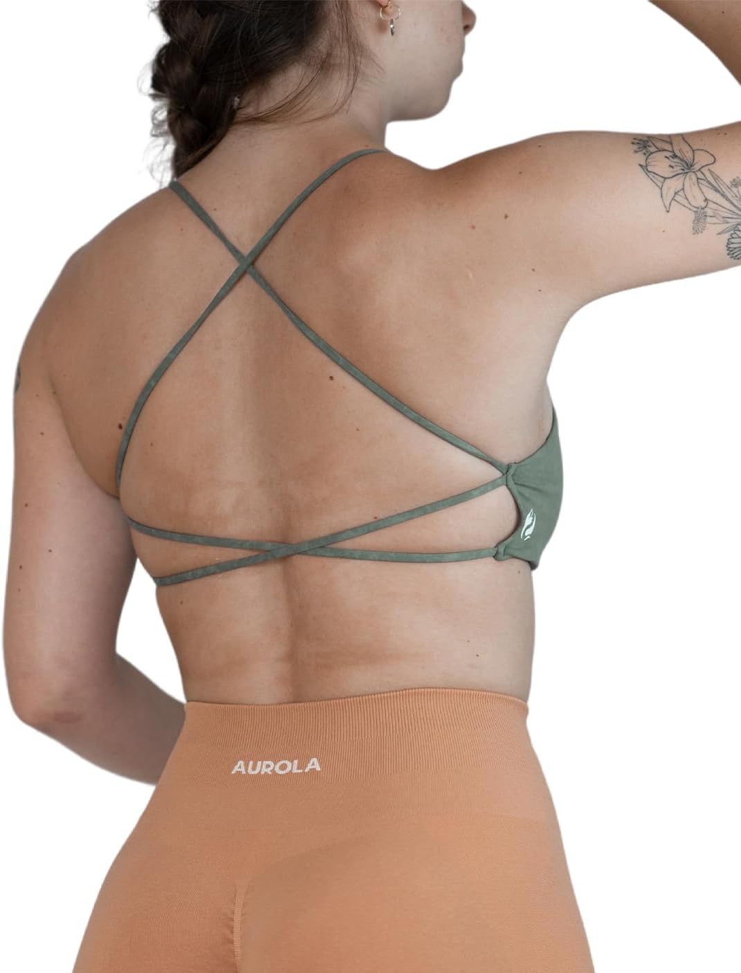 AUROLA Workout Sports Bras Women Athletic Removable Backless Strappy Criss Cross Light Support Gym Fitness Yoga Crop Bra