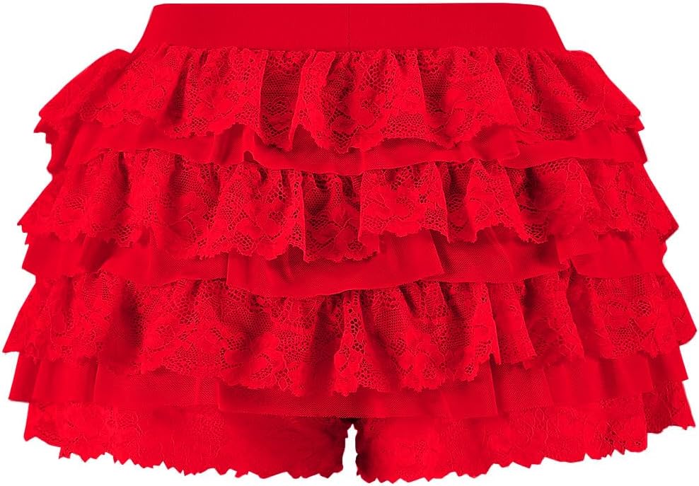 Women Y2K Lace Multi-Layered Bloomers, Lolita Ruffle Shorts, Sexy Short Pumpkin Pants, Elastic Waist Sweet Pettipants - Image 4