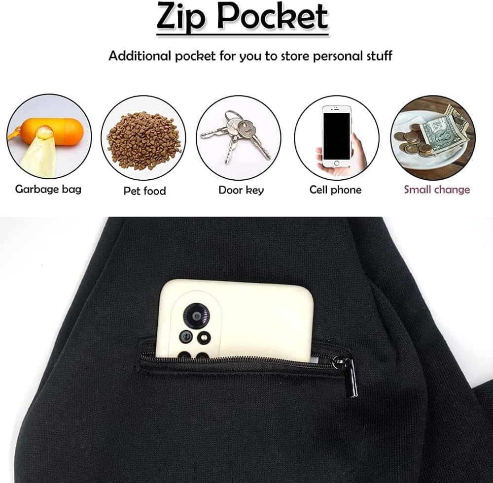 NATUYA ペットスリング ペット バッグ 小型犬 猫用 キャリーバッグ バックル ペット スリング 抱っこ紐 ペットバッグ ショルダーバッグ 通気性 安全ロープ付き ギフト ソフトキャリーバッグ (ブラック, 調節可能)