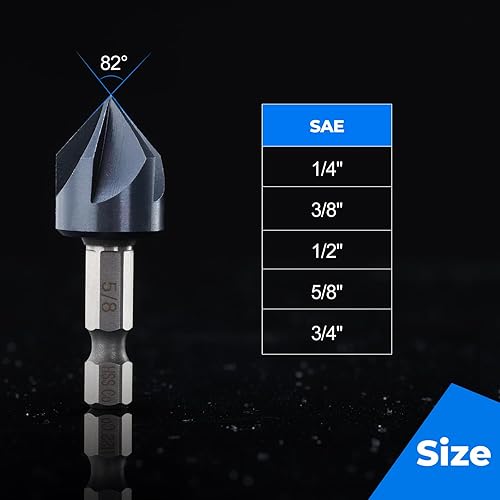 Miniatura 5 de toolant Noir-TI - Juego de brocas avellanadas de cobalto + paquete de guantes de trabajo de látex arrugado toolant