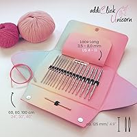 Vista 2 de addi Click Unicorn Lace Long Circular Needle Tips Set - Click Unicorn Lace Long Circular Knitting Needle Tips Set