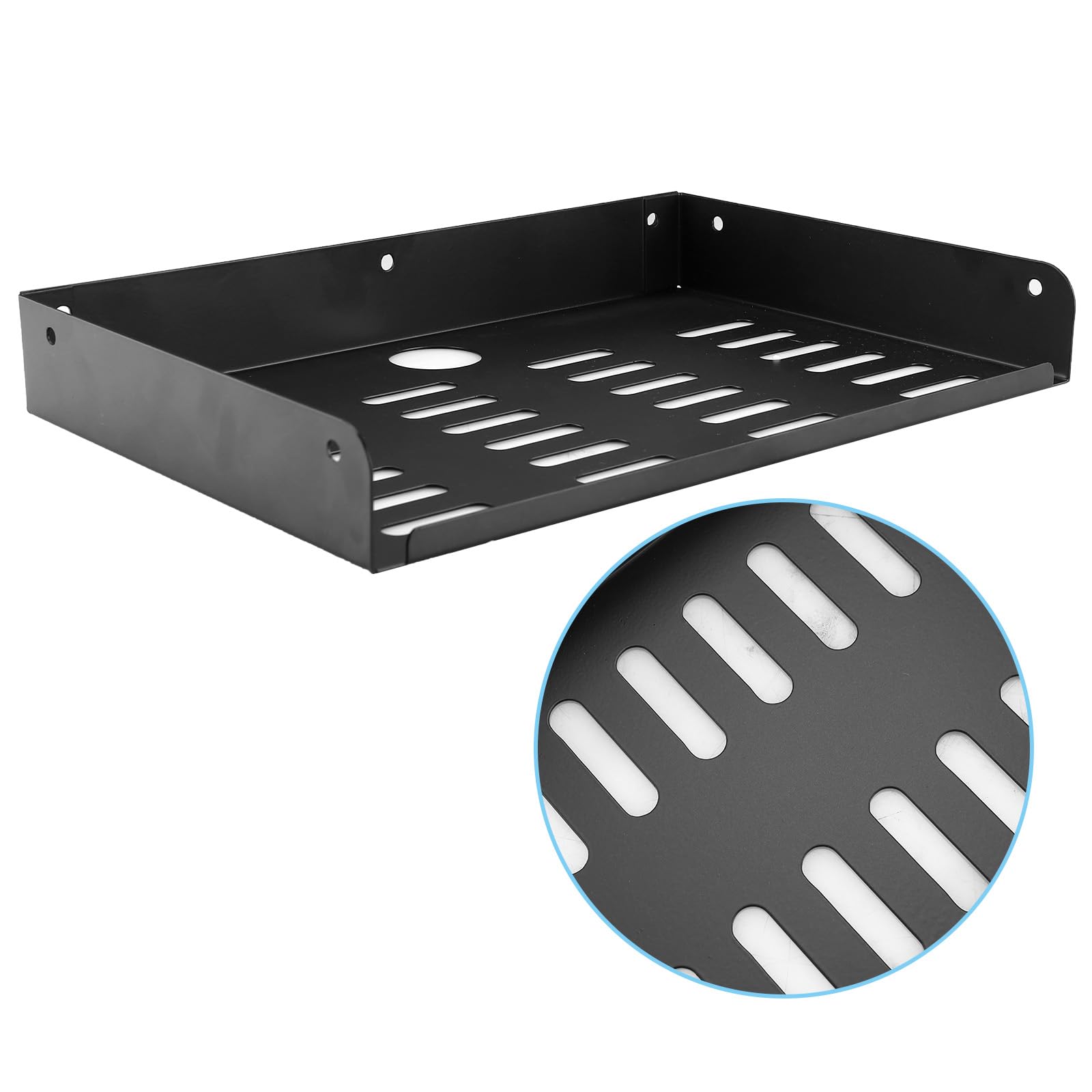 Moderno scaffale da parete in metallo, 30,5 x 20,3 cm, set di 2 mensole galleggianti per TV, conent, router, console di gioco, lettore DVD, Home Sto Solut