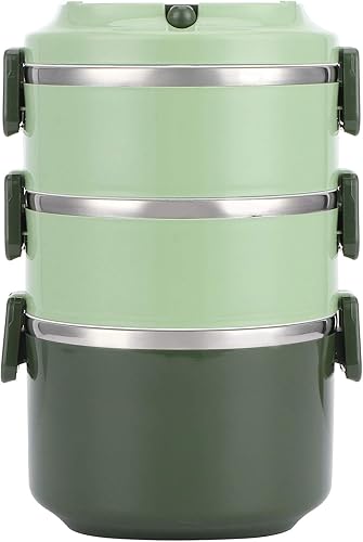 Caja de aislamiento portátil Fiambrera aislada Fiambrera de acero inoxidable Bento Box Contenedor de alimentos portátil Utensilios de cocina (tres