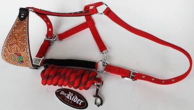 PRORIDER Horse Noseband Tack Bronc Leather Halter Tiedown Lead Rope 280286