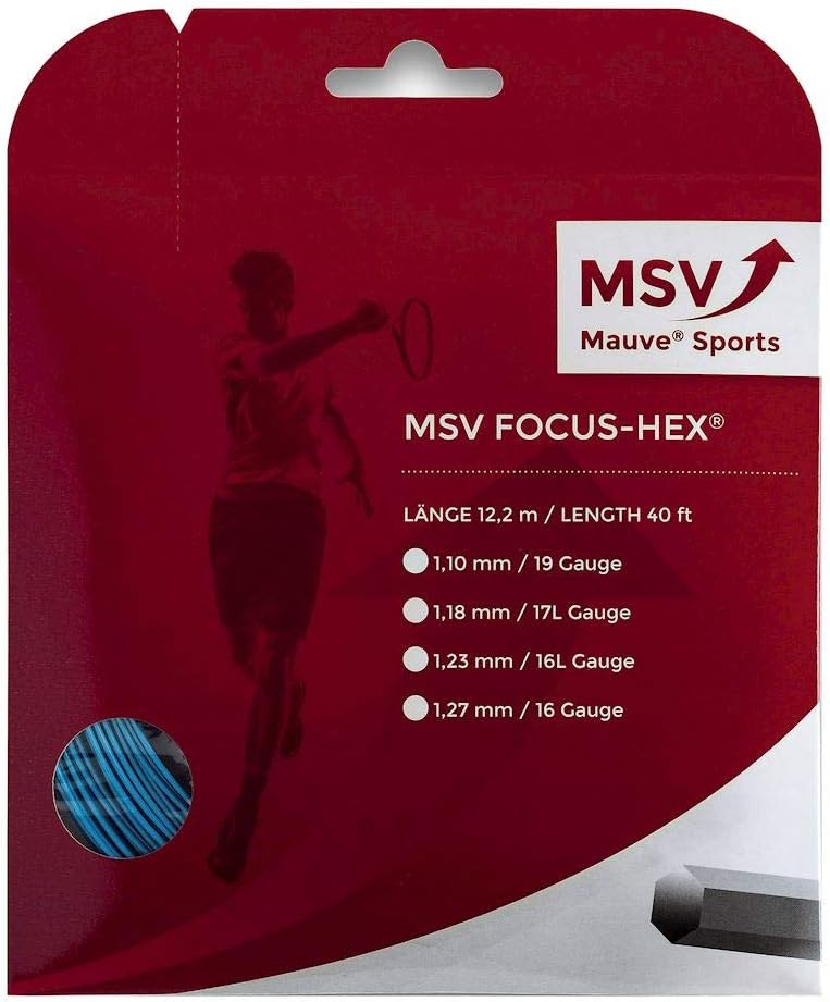 MSV Unisex's Focus-Hex String Set-Blue, 1.23 mm