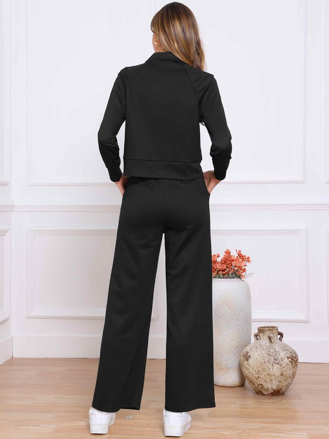 Allegra K Sweatshirt and Sweatpants for Women's Sweatsuits Tracksuit 2025 Fall Lounge Sets