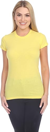 Miniatura 2 de Camisas de manga corta para mujer, 100% algodón, 3 piezas, ajuste delgado, básico, cuello redondo, peso ligero, tela suave