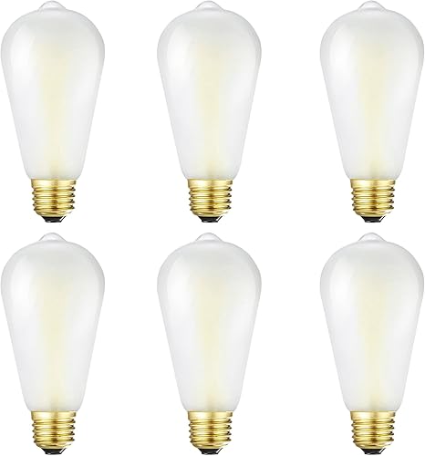 Miniatura 15 de – Bombillas LED regulables con diseño antiguo, rosca E26, satinadas, 6 vatios equivalentes a 60 vatios, 600 lúmenes, AC120V, luz blanca suave 3000K,