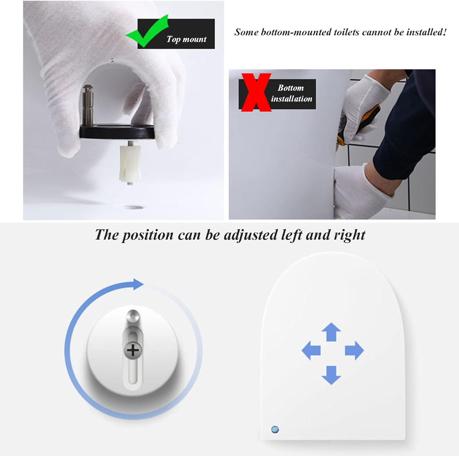 Elongated Toilet Seat Slowly Close Removable PP Plastic Universal Toilet Seat Used for Home, Hotel, Hospital, School, Office Building, White, Strong Bearing Capacity