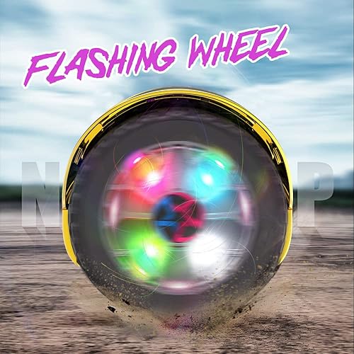 Miniatura 2 de Aeropatineta todo terreno con ruedas de 6.5 pulgadas, aeropatineta eléctrica para niños con altavoces Bluetooth y luces LED flash, velocidad máxima