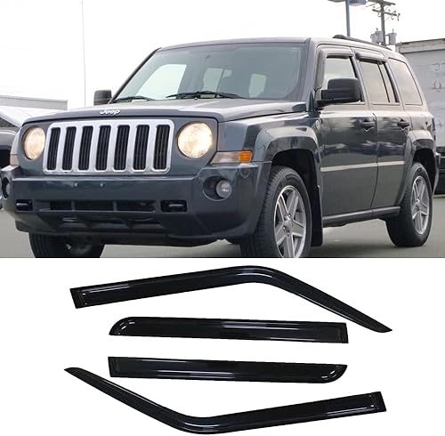 Miniatura 10 de 94117 Deflector de ventilación de viento para ventana lateral, 4 unidades de protector de lluvia de humo oscuro para Jeep Commander 2006-2010