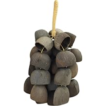 Salin Nut Pod Chime, Handmade 24 Piece Natural Hand Percussion Bell, Acoustic Meditation Support Chime for Yoga, Rustic Rain Sound Wind Bell for Music Accompaniment, Home Decor