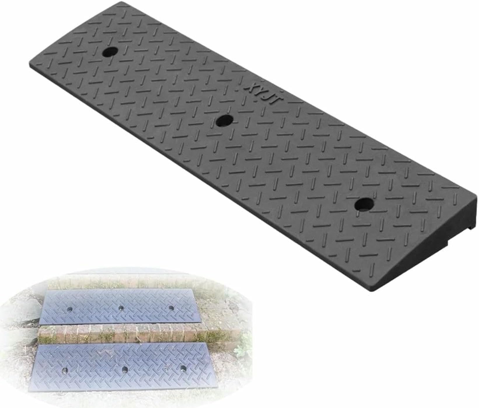 Rampa del Borderero De Goma, 100 × 25 × 5 Cm Rampa De Silla De Ruedas, Rampas De Paso De Puerta Pesadas, Rampas De Umbral Antideslizantes para La Acera del Garaje