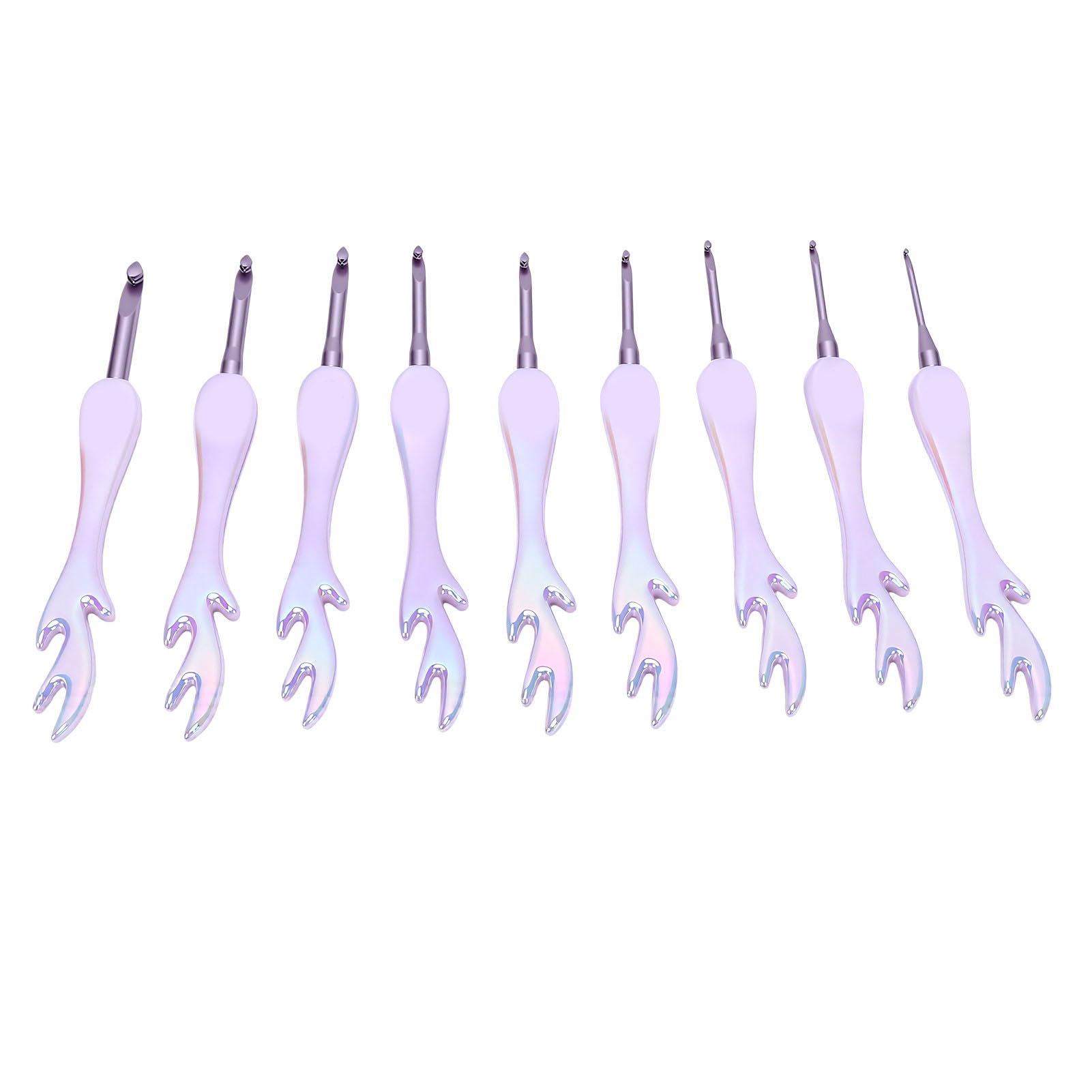 banapoy Set di Uncinetti, 9 Pezzi 2,5-7,0 Mm Punte Scorrevoli Lisce Uncinetti Ergonomici Leggeri, in Alluminio Portatili con, per Principianti Filati per Maglieria Fai-da-te
