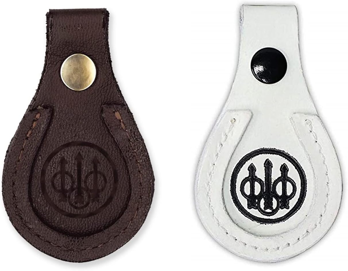 Beretta Trident Logo 7mm Rugged Leather Protective Barrel Rest Toe Pad, Brown