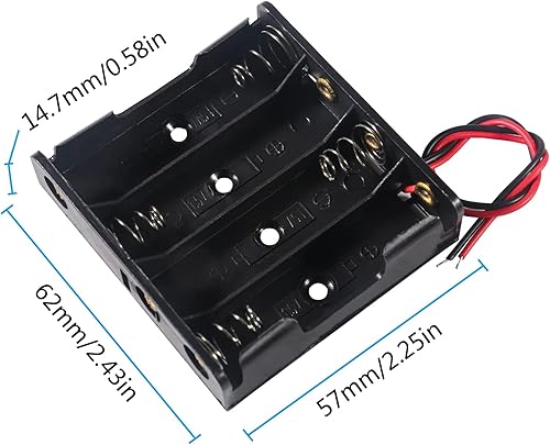 Miniatura 10 de 5pcs 4 AA titular de batería USB hembra Socket 4 AA caja de batería titular con cubierta e interruptor de encendidoapagado, cable USB
