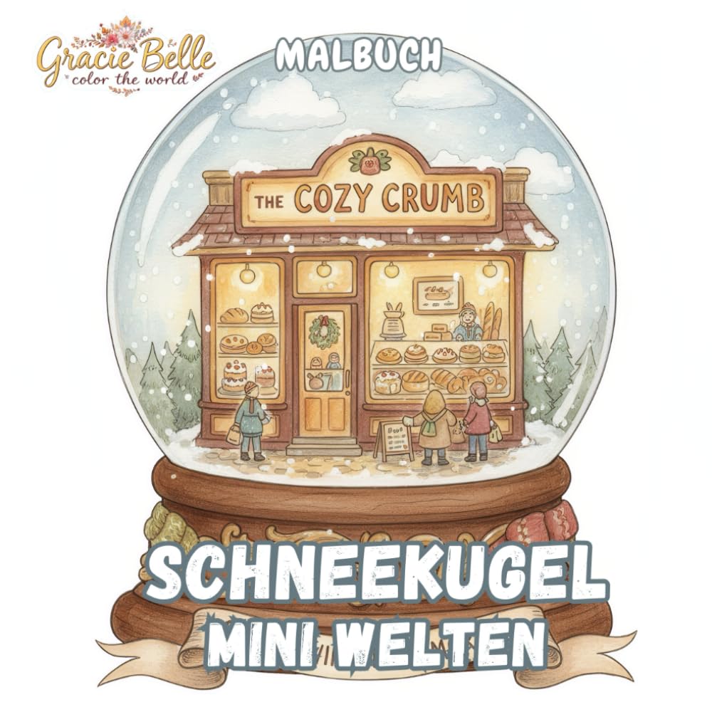 Schneekugel Mini Welten Malbuch: Zauberhafte Winterlandschaften und fantasievolle Miniwelten zum Ausmalen und Träumen