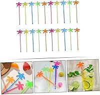 Vista 6 de Yardwe Agitador de árbol de coco, decoración de frutas, mezclador de café, vasos de plástico, divertidos palitos de agitación, coctelera, agitadores