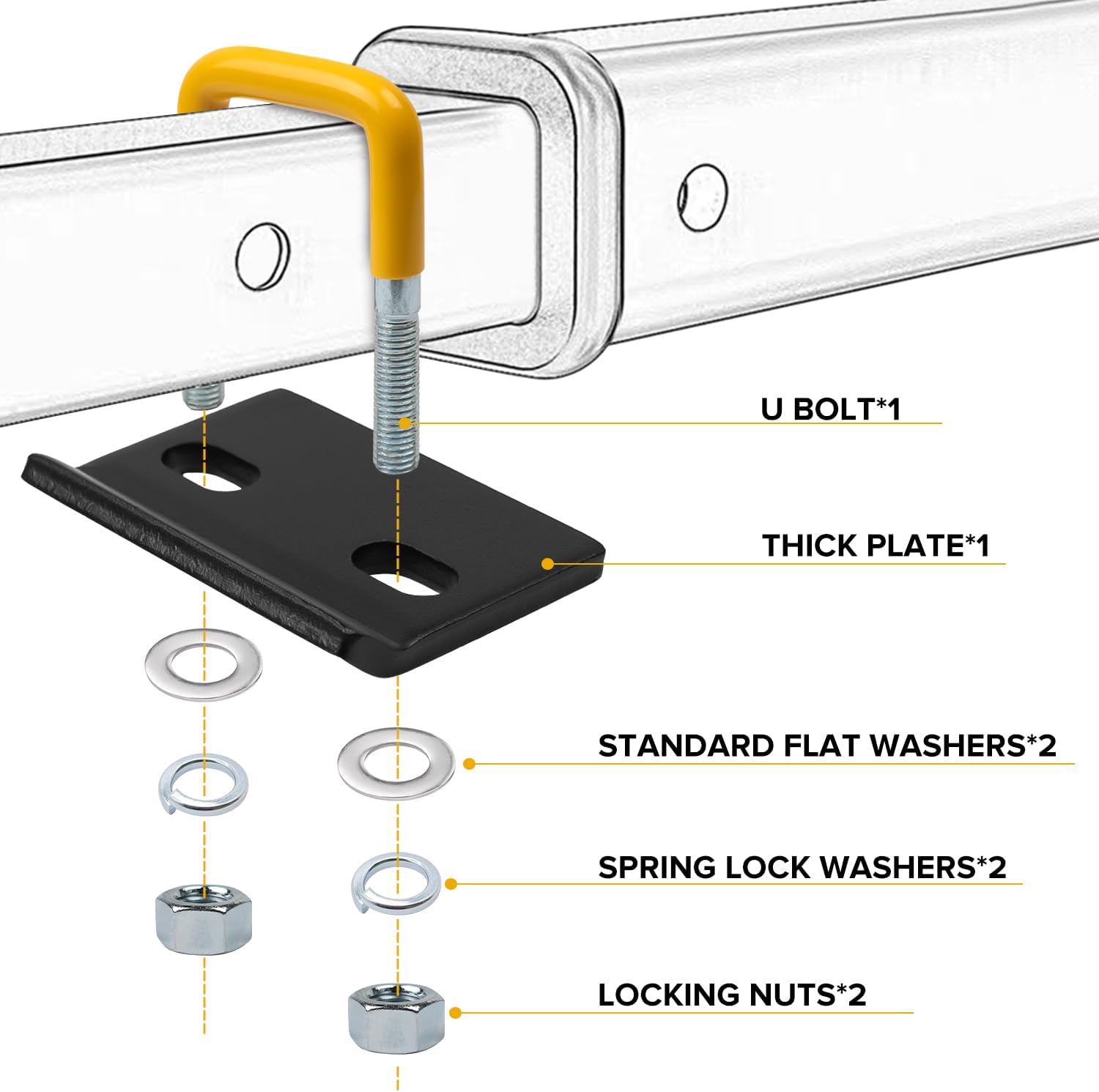 Donext Hitch Tightener Anti Rattle Stabilizer for 1.25" to 2" and Trailer Hitch Mount with 2-Inch Ball & Pin