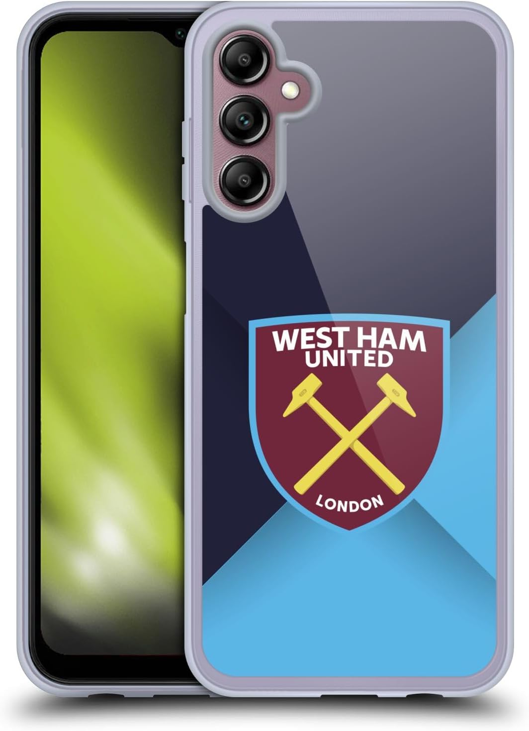 Head Case Designs Officially Licensed West Ham United FC Blue Gradient Crest Gel Case [Military Grade Protection] Compatible with Samsung Galaxy A14 5G
