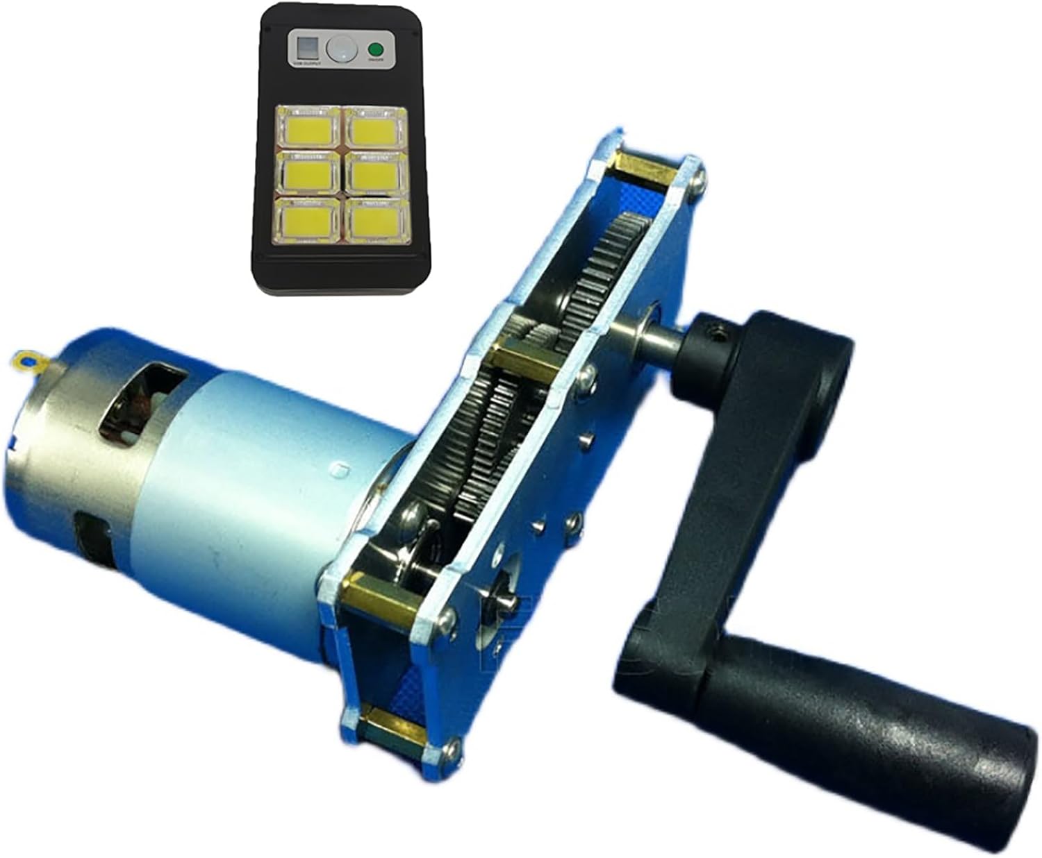 Hand Crank Generator Kit 12V-24V DC | All-Metal Gearbox 1:42 Ratio | 775 Motor DIY Power Generator | Variable Voltage Output