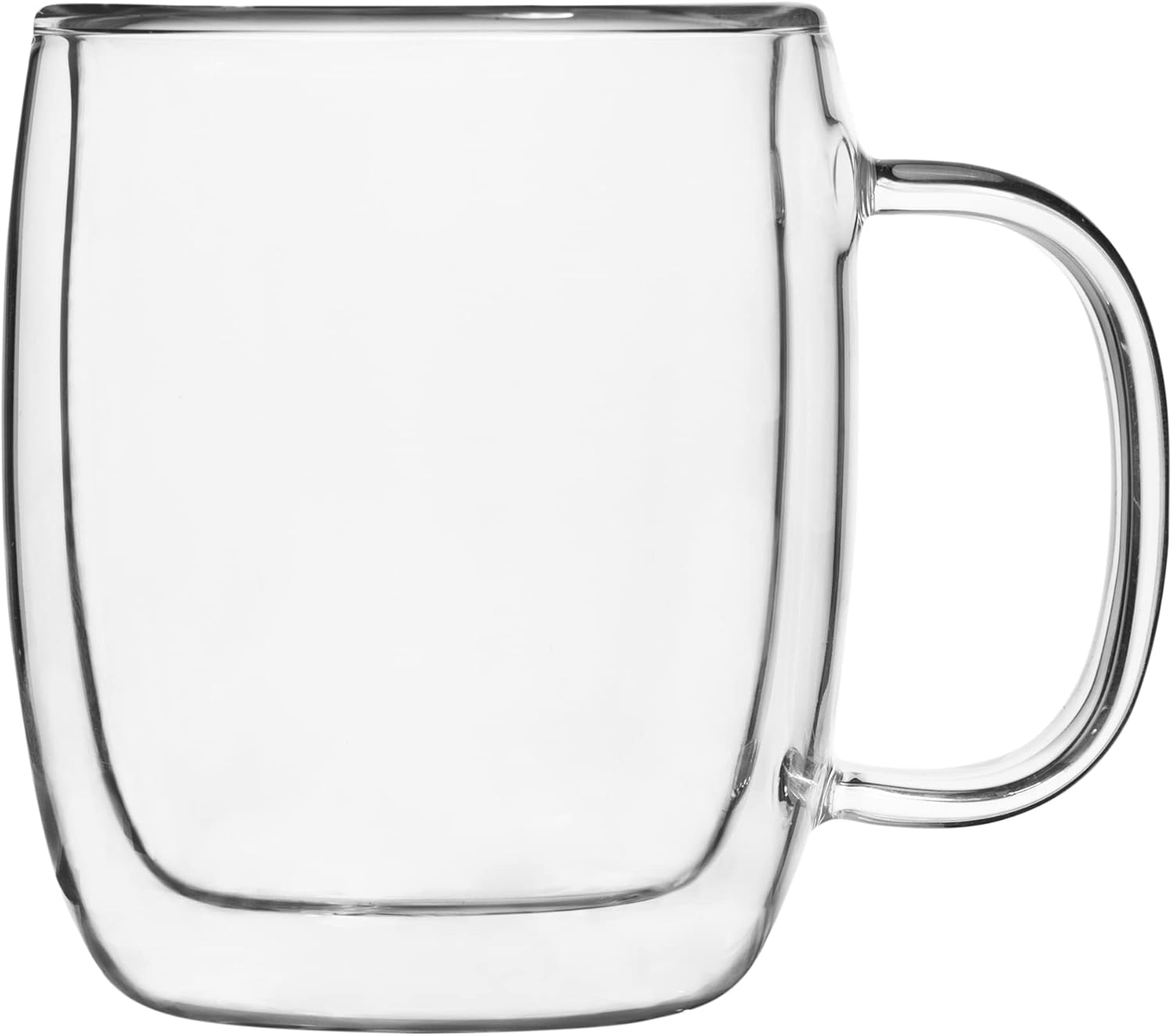 Safdie & Co. 2 PCS Set Insulated, Cappuccino Cups,Glass Coffee Mug, 250ml, Transparent