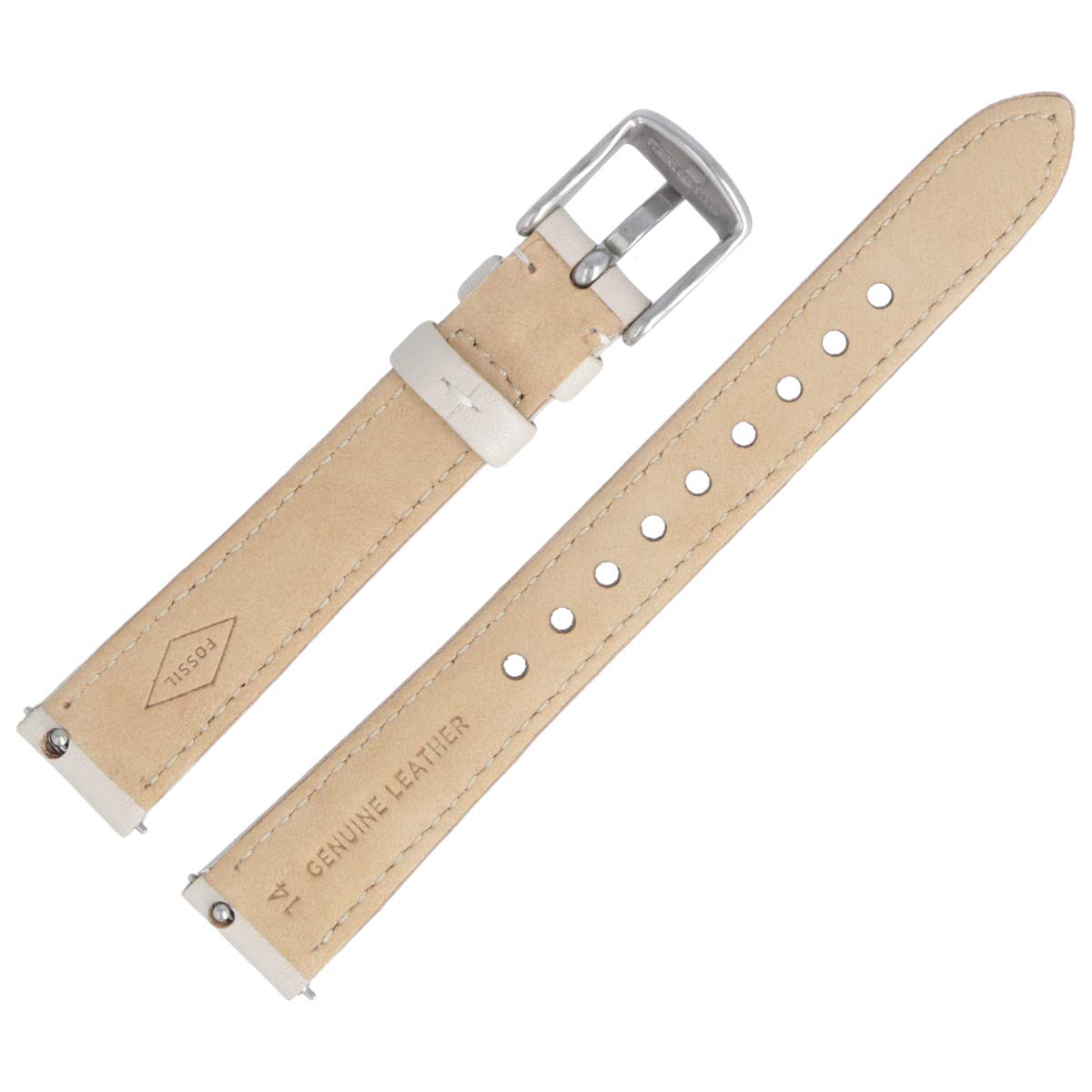 Fossil Correa de reloj de cuero beige de 14 mm - ES-3793 | LB-ES3793, Correas