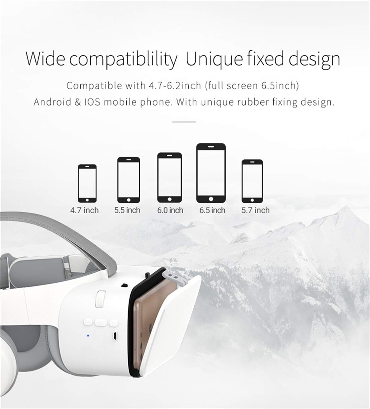 Kotaku BOBOVR Z6 Bluetooth Auricular inalámbrico Integrado Gafas 3D Casco de Realidad Virtual VR (+ AG13 Mando)