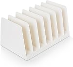 Organisateur de fichiers de bureau, Organisateur du courrier, 7 Compartiments Office File Sorter, pour un accès facile à vos fichiers, factures, lettres et plus - 4.5" Hauteur x 8.8" Largeur x 5.5" Profondeur - Blanc, Éco-Amis