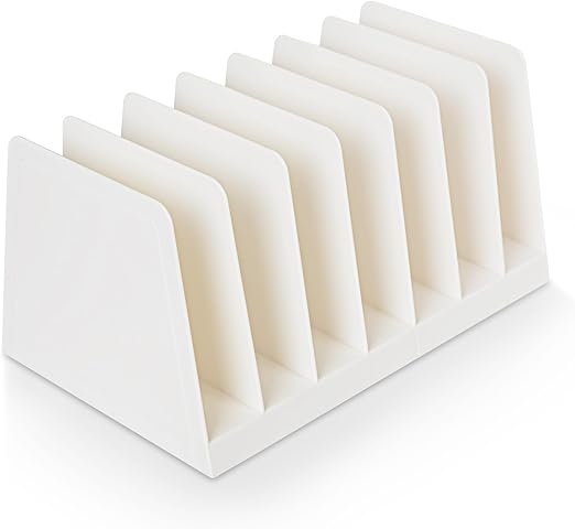 Desktop File Organizer, Mail Organizer, 7 Compartments Office File Sorter, for Easy access to your files, Invoices, Letters and more - 4.5" Height x 8.8" Width x 5.5" Depth - White, Eco-Friendly