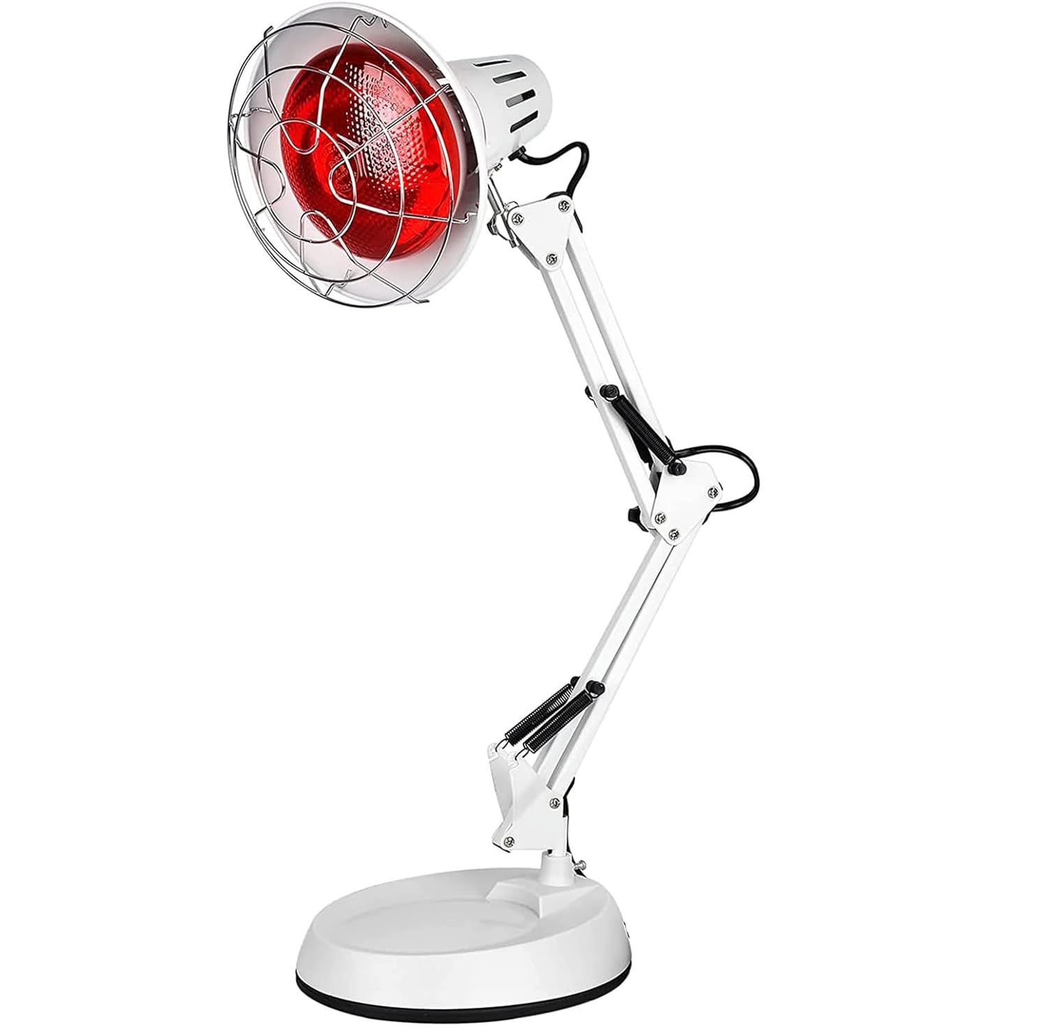 VOVIPO 150W Lámpara de calor infrarrojo,Terapia de dolor de luz roja,Lámpara de calor infrarrojo para el hogar con temporizador,Brazo de luz de soporte ajustable y control de temperatura,Blanco