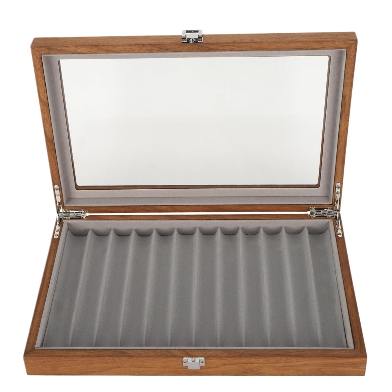 LADFRTYU Fountain Pen Holder Fountain Pen Case Collection Box Wooden Display Organizer Walnut Wood Storage For 12 Pens