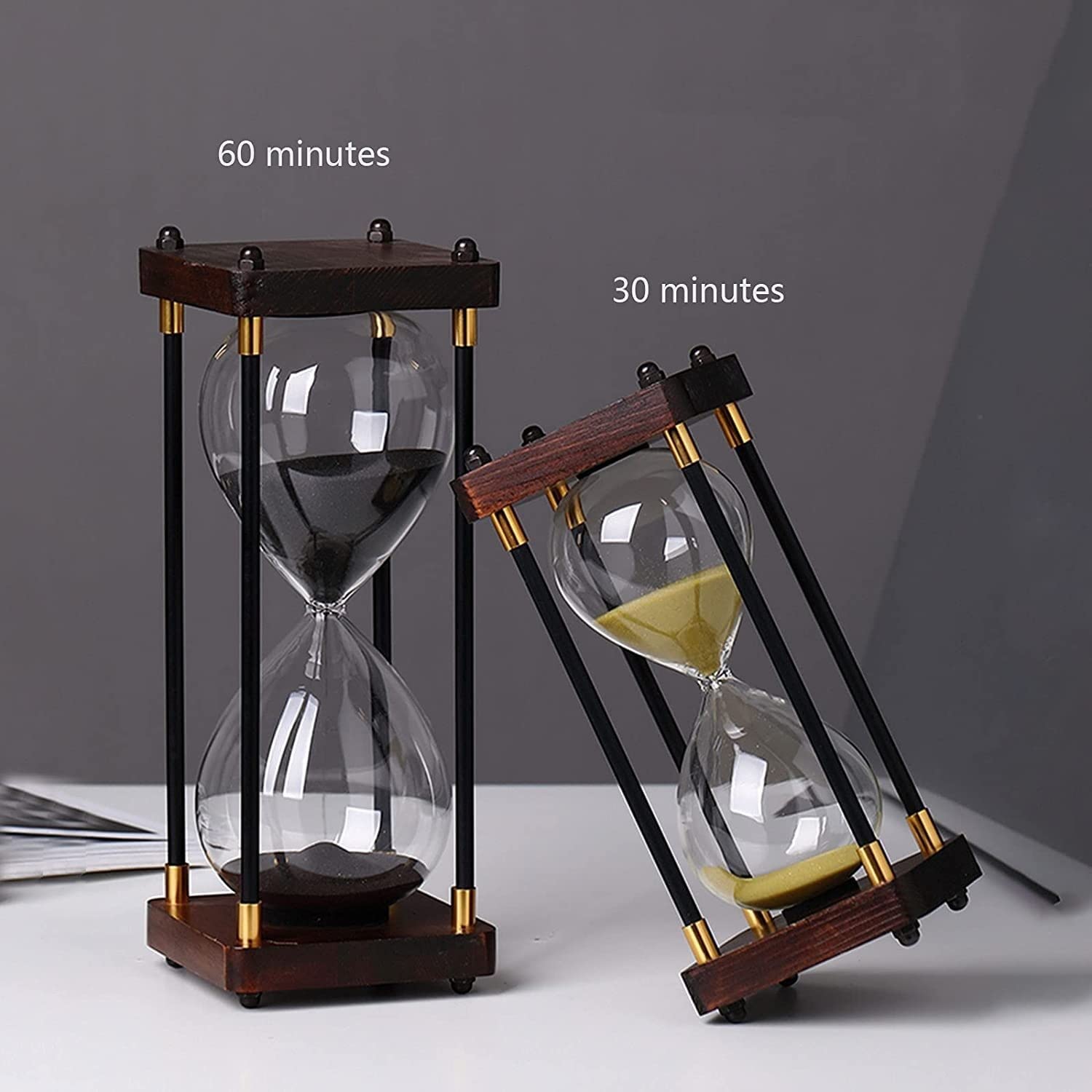 Temporizadores de arena, reloj de arena antiguo, temporizadores de reloj de arena, protección dual, reloj de arena de seguridad for niños, asistente de gestión del tiempo, regalo creativo (cocinas con