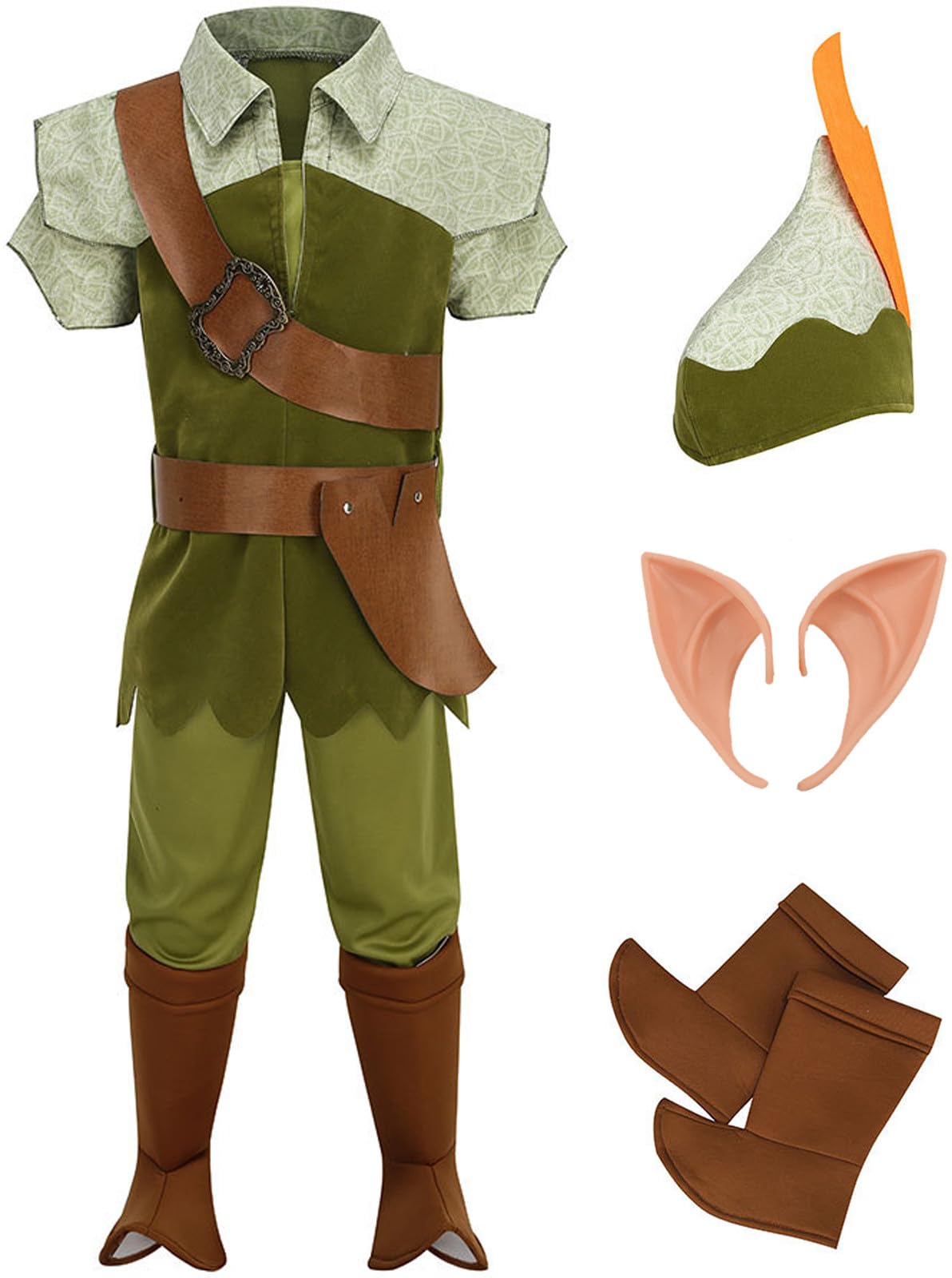 Bambino ‌Peter Pan Cosplay Elfo Costume per Halloween Festa Set