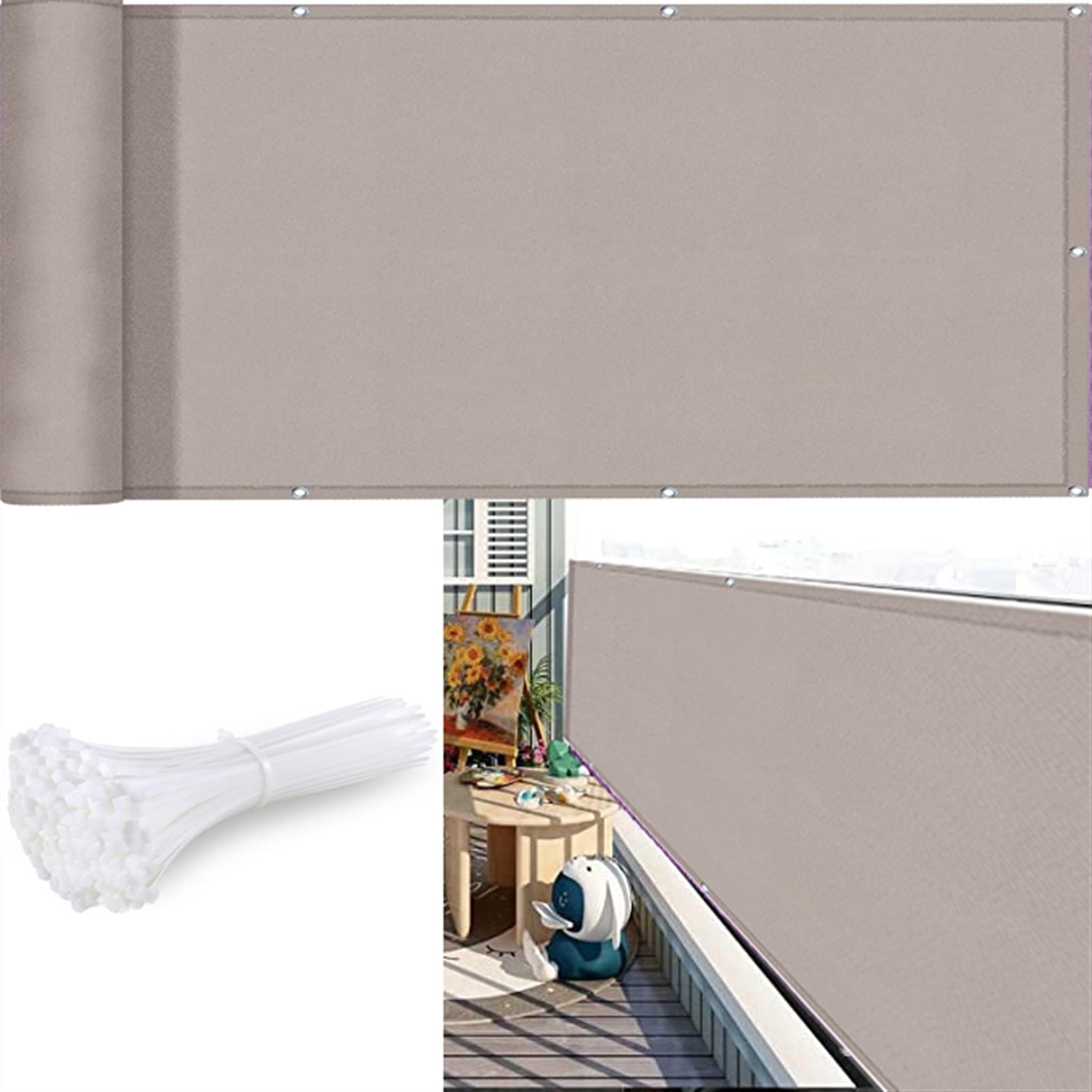 Privacy Deck Fence Screen 80x950cm Height 70cm/80cm/90cm/100cm/110cm/120cm/130cm/140cm/150cm/160cm/170cm/180cm/190cm/200cm Customized Size for Deck, Patio, Backyard Shield 90%,Outdoor Events, Brown A