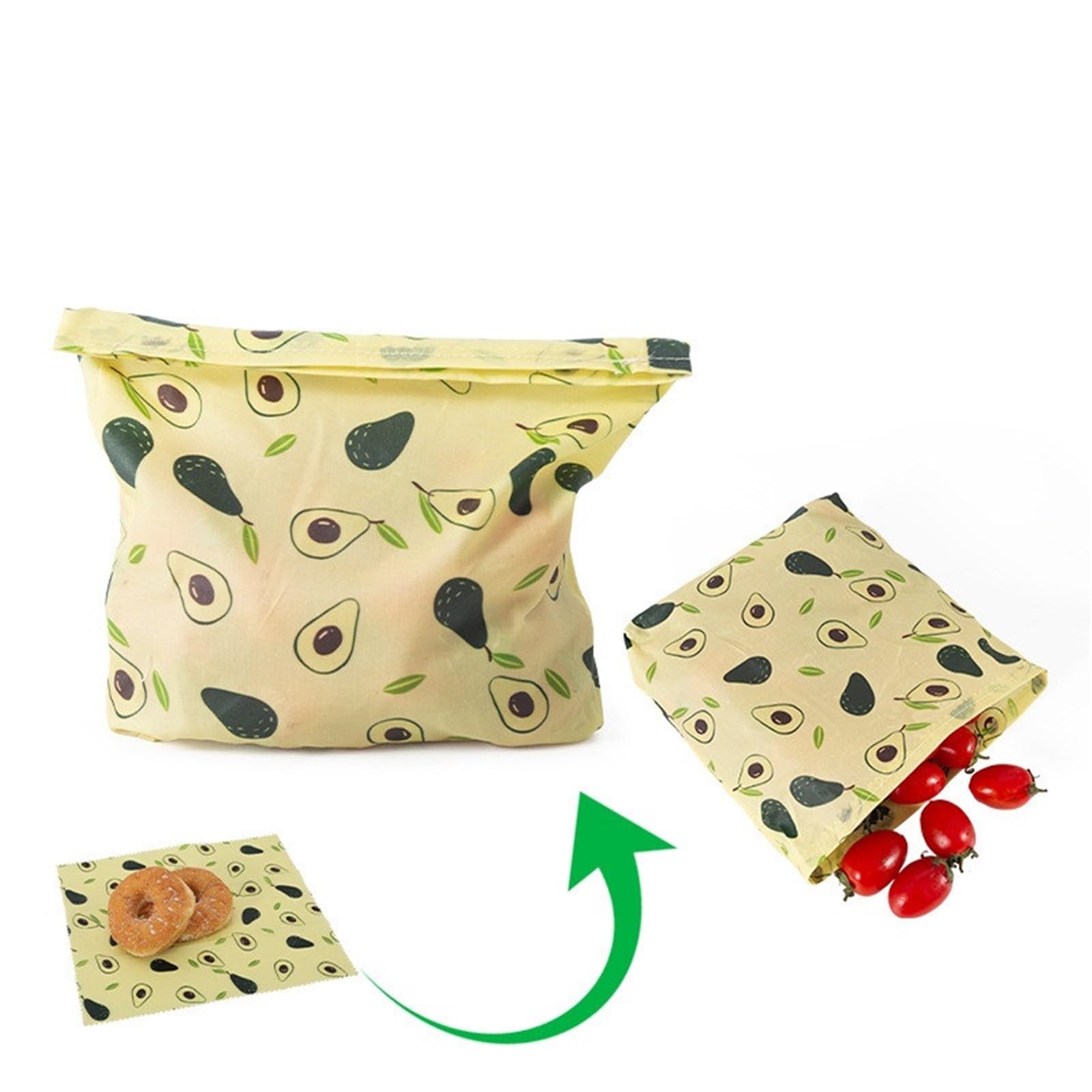 Bolsa para Pan 4 Uds Envoltura de Cera de Abejas paño de Mantenimiento Fresco Bolsas de Almacenamiento de Frutas y Verduras Reutilizables for Cocina(Deep Green,33x35cm)