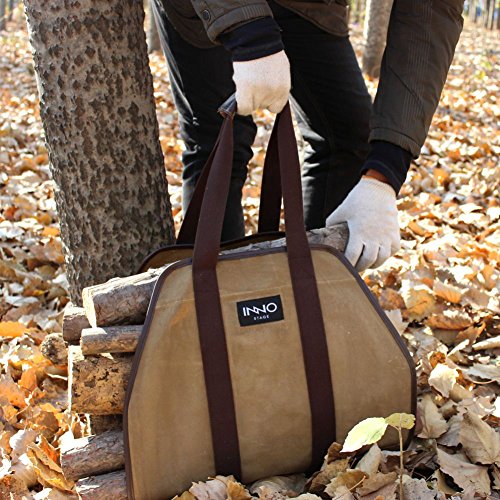 Innostage Firewood Log Carrier Tote Bag, 40"X19" Endless Hay Hauling Of Fireplace Wood Stove Accessories For Outdoor Camping #TOP5