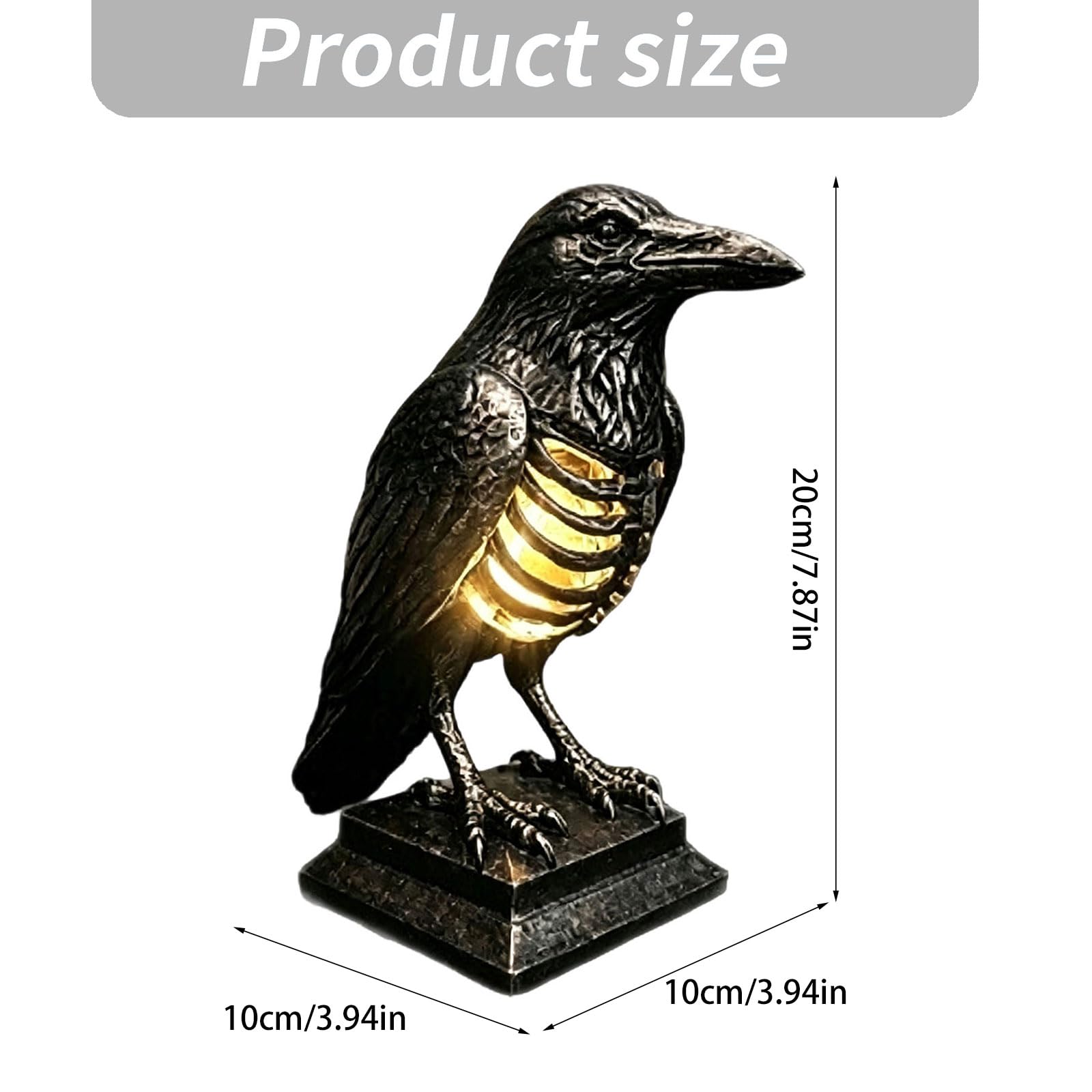Lampe décorative en forme de corbeau, USB model
