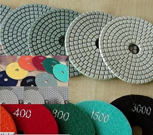 7 Inch / 180mm Diamond Polishing Pad 8 Pieces for Granite Marble Concrete countertop Tile damo toolsmart