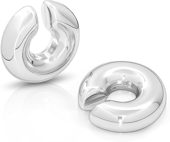 Ear Cuff Or/argent Sans Perçage - Manchette Oreille Helix Clip, Zircons, Pour Femme (placage Or 18k) - 6