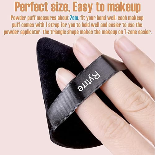 Miniatura 3 de Rytrre 12 esponjas de maquillaje triangular, esponja de terciopelo suave para polvo, polvo corporal, base cosmética, esponja de belleza, regalo para
