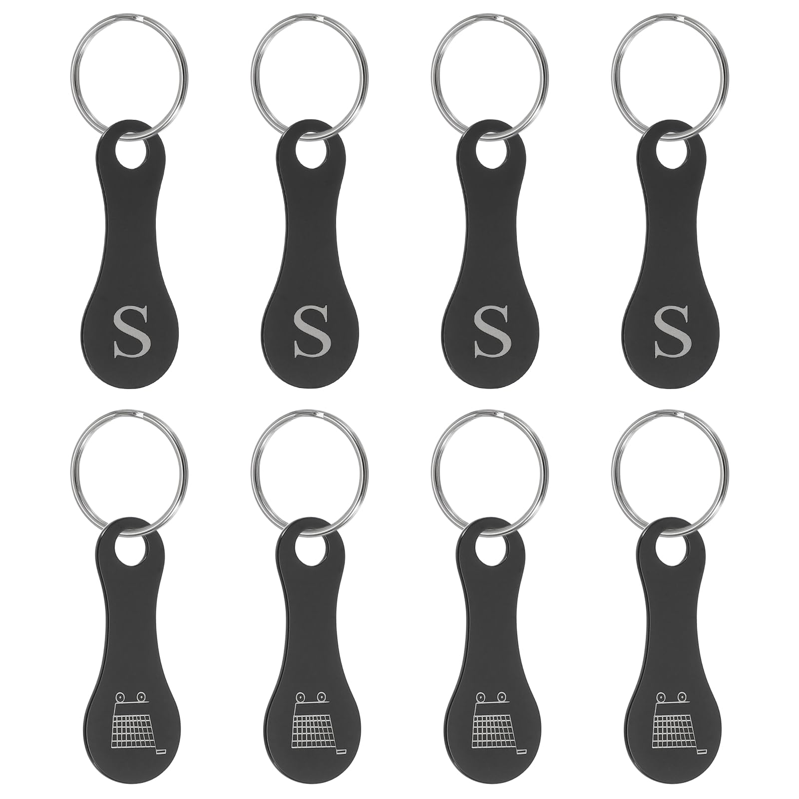 PATIKIL 8 Pcs Stainless Steel Shopping Trolley Token