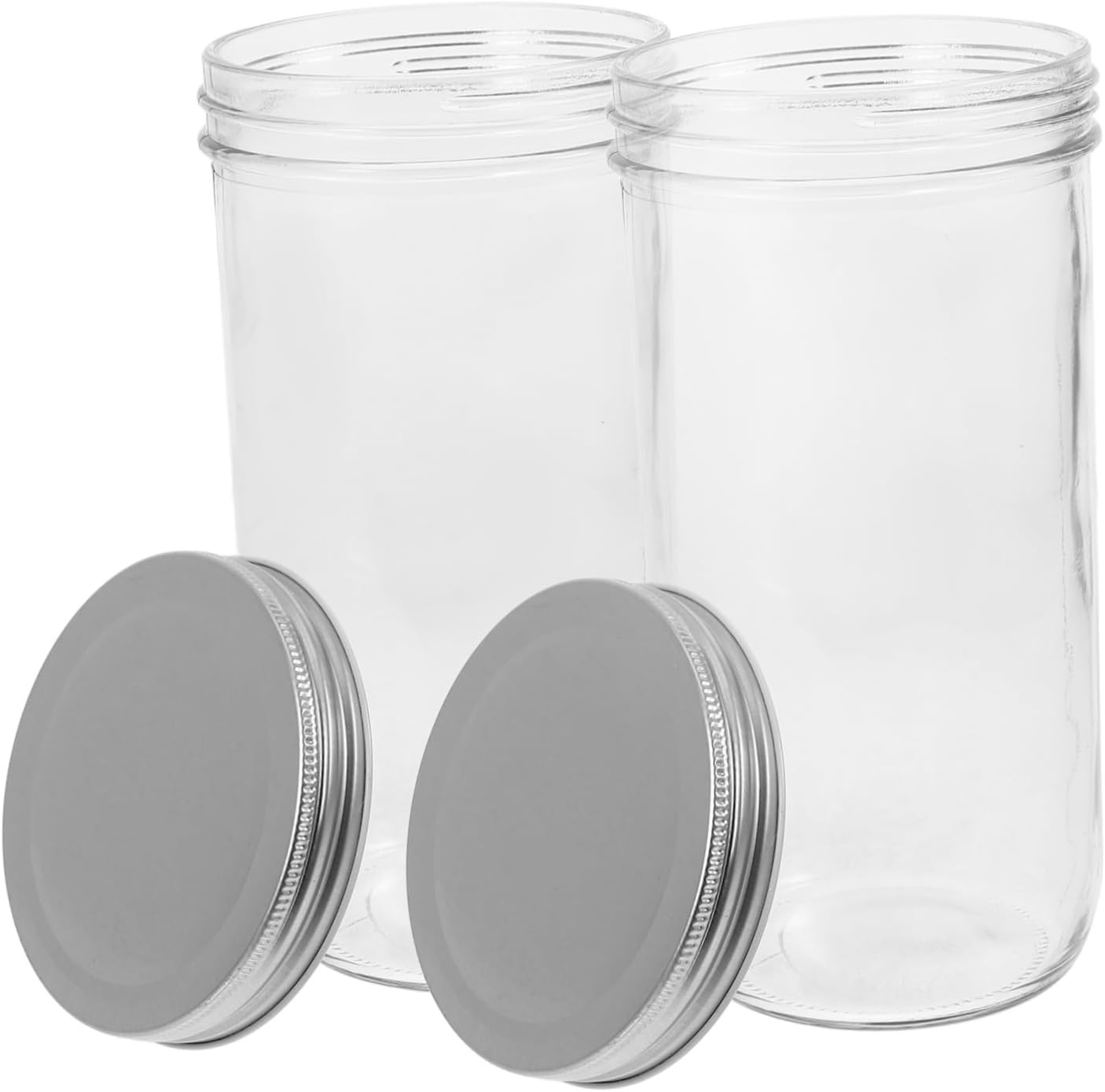 PRETYZOOM 2pcs Multi-purpose Honey Jars Clear Storage Containers with Lids for Kitchen Organization for Jelly Salad and for Home Use