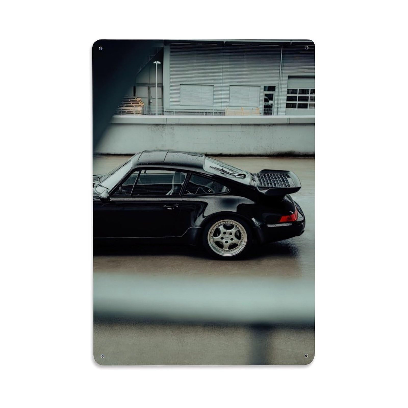 Vintage Sports Car Supercar 930 Turbo 964 Racing Athletic Metal Tin Sign Plaque Wall Decor for Cafe, Man Cave, Club Bar, Office, Home Garden Round Metal Poster 8x12Inch
